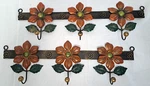 2 Metal Wall Folk Art 3D Daisy Flowers Hangers Copper Hue Antique Finish 18". Fixed Price $25.49.