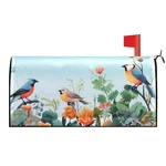 Spring Flowers And Birds 21"X18" Magnetic Mailbox Covers Suitable For 19 "X6.5. Fixed Price $9.62.