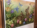 Spring Bunny Easter Dishwasher Magnet Cover Garden Tulips Floral. Fixed Price $42.99.