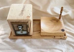 Post Office Box Door Made Into Unique Desk Top Safe With Special Bowl.. Fixed Price $124.00.