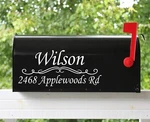 Set Of 2 - 11"X4.75" Custom Mailbox Decals Sticker Name & Street, Many Fonts #14. Fixed Price $10.99.