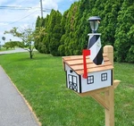 Amish Mailbox - Handmade With Solar Lighthouse Wooden Cedar Shake. Fixed Price $288.39.