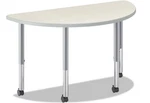Hon Build Half Round Shape Table Top, 60W X 30D, Silver Mesh. Fixed Price $180.00.