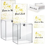 2 Pcs Tall Acrylic Donation Box With Lock And Sign Plate 6.7 5 8 Inches S.... Fixed Price $61.34.