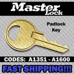 Master Padlock Replacement Key Cut To Your Code A1351 - A1600. Fixed Price $7.99.