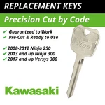 Kawasaki Replacement Key For Versys Ninja 300 Motorcycles 2251-2500. Fixed Price $9.95.