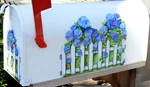 Mailbox Magnet Partial Cover Hydrangea White Fence Summer Blooms Flowers. Fixed Price $8.25.
