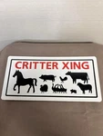 Hillman 848607 Red & Black White Plastic Critter Xing Sign - 5" 10" Farm Anim. Fixed Price $5.50.