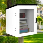 Outdoor Library Book Box - Literature Exchange Kit White Steel Post Mount. Fixed Price $222.17.
