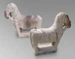 5FT Large Pair Antique Chinese Stone Ming Horse Sculpture Granite Garden Statue. Fixed Price $18000.00.
