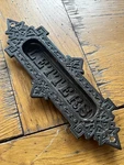Antique Original Cast Iron Door Letter Plates Mail Slot Salvage Desk Box. Fixed Price $100.00.
