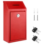 Red Metal Donation Box With Lock Wall Mounted Suggestion For Office. Fixed Price $37.48.