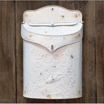 Vintage Style White Metal Mail Box Post Embossed Shabby Chic Primitive. Fixed Price $54.49.