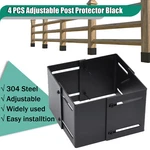 304 Black Stainless Steel Adjustable Post Protector 3.3-6IN Mailbox Fence Deck. Fixed Price $29.99.