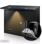 New Cozofu Solar Charging Led Wall Mount Mailbox Dual Locking Black Heavy Duty. Fixed Price $42.99.