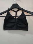 Athleta Top Womens Blk Crop Sports Bra Y Back Active Stretch Knot Pinch Solid. Fixed Price $12.00.