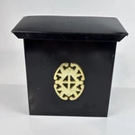 Vintage Mailbox Wall Mount 8 1/2 X10 Black Flip Lid. Fixed Price $24.99.