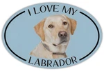 Oval Dog Breed Picture Car Magnet - Love My Labrador (yellow Lab) Sticker. Fixed Price $8.49.