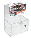 Source One Small 5-INCH Wide Deluxe Oblong Donation Box With Ad Frame & Free .... Fixed Price $18.42.