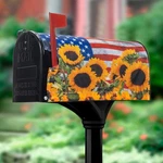 Izus Patriotic Sunflower Magnetic Mailbox-covers Spring-summer American-flag. Fixed Price $11.78.