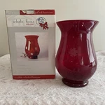 Red Snowflake Etched Hurricane Candle Holder Sears Whole Home Holiday. Fixed Price $18.00.