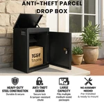 Large Wall Mount Parcel Drop Locking Mailbox Secure Weatherproof Steel Gray. Fixed Price $109.97.