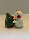 DEPT56 Magnetic Christmas Tree With Red Bird And Snowman Salt Pepper Shakers. Fixed Price $16.99.