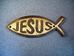 "jesus Fish"laser Engraved Sign Birch Wood, New For Bar,dorm, Office. Fixed Price $7.44.