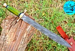 Sword Custom Handmade Forged Damascus Steel Double Edge Blade 1663. Fixed Price $79.99.