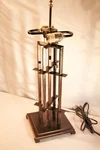 23" Modern Architectural Metal Post Table Lamp Bronze Finish Socket Pull Chain. Fixed Price $39.95.
