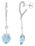 $1995.00 18K White Gold Sky Blue Topaz & Diamond Dangling Philip Andre Earrings. Fixed Price $895.00.