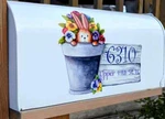 Magnet (partial Cover) Spring Potted Bunny With Pansies Custom. Fixed Price $11.95.
