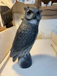 Vintage 1977 Flambeau Products Owl Decoy Pest Control Blow Mold Post Mount. Fixed Price $14.99.