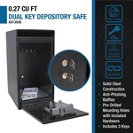Barska 0.27 Cu Ft Dual Key Locking Drop Wall Mount Deposit Safe Mailbox. Fixed Price $123.80.