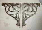 Large Pair Antique Cast Iron Architectural Salvage Wall Corbels Bracket Sconce. Fixed Price $445.49.