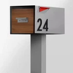 Malone Post Mounted Mailbox With Sublimated Wood Door. Fixed Price $403.20.