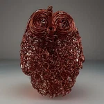 Contemporary Copper Wire Owl Brain Sculpture Figurine 1990S Heavy 8X5. Fixed Price $499.90.