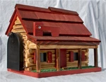 Log Cabin With Porch Wooden Mailbox Red Authentic Amish-made Usa. Fixed Price $229.00.