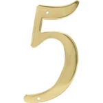 Hillman 4-IN. Nail-on Brass House Number 5. Fixed Price $7.95.