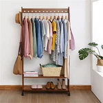 Vintage Heavy Duty Wooden Clothes Rail Rack Garment Shoes Shelf With 4 Wheels. Fixed Price $47.91.