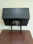 Vintage Mcm Black Metal House Mailbox With Newspaper Holder. Eagle Front.. Fixed Price $54.99.