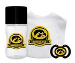 Iowa Hawkeyes 3-PIECE Gift Set (bottle, Bib, And Pacifier). Fixed Price $21.99.
