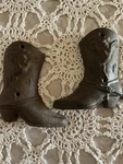 Cast Iron Cowboy Boots 4 1/2" Tall Pair Westren Wall Decor Spur. Fixed Price $18.99.