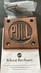 Square Pull Door Sign Antique Look Copper/black- 3X3 New Handyman. Fixed Price $17.98.