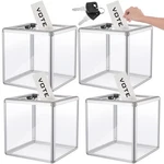 4 Pcs 10 In Acrylic Donation Raffle Box With Slot & Lock, Large Cle.... Fixed Price $146.74.