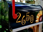 Mailbox Magnet Partial Cover Sunflower Custom Address Numbers Black. Fixed Price $15.95.