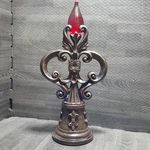 Fleur Lis 11.5" Desk Statue Vintage Shelf Decor Red Top Office Art French. Fixed Price $15.00.