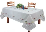Creative Linens Hemstitch Embroidered Daisy Flower Tablecloth White Cover. Fixed Price $69.99.