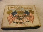 Eagle Lead Pencils New York Antique Cardboard Box Older Flag Graphics Scarce. Fixed Price $49.99.