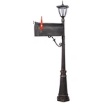 Cast Aluminum Mailbox With Fluted Post And Solar Light, Modern Decorative Design. Fixed Price $328.55.